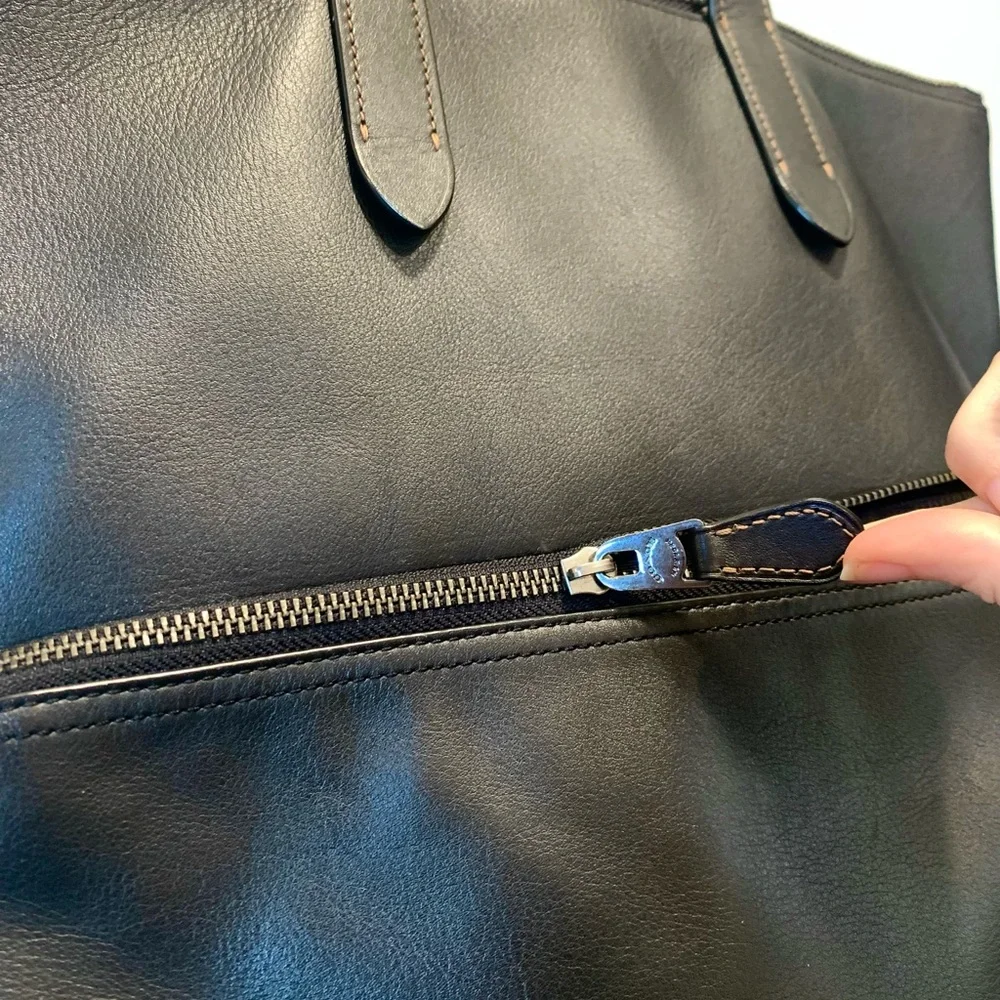 Coach Black Leather Tote Bag